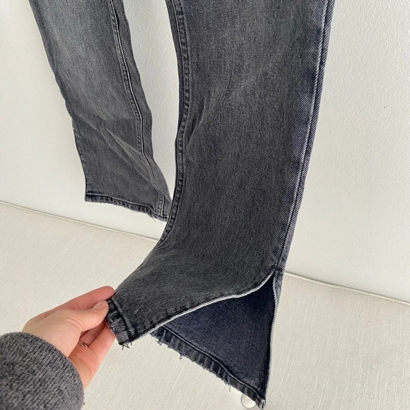 Abercrombie The 90’s Straight High Rise Split Hem Jean Gray Size 26 - Picture 8 of 9